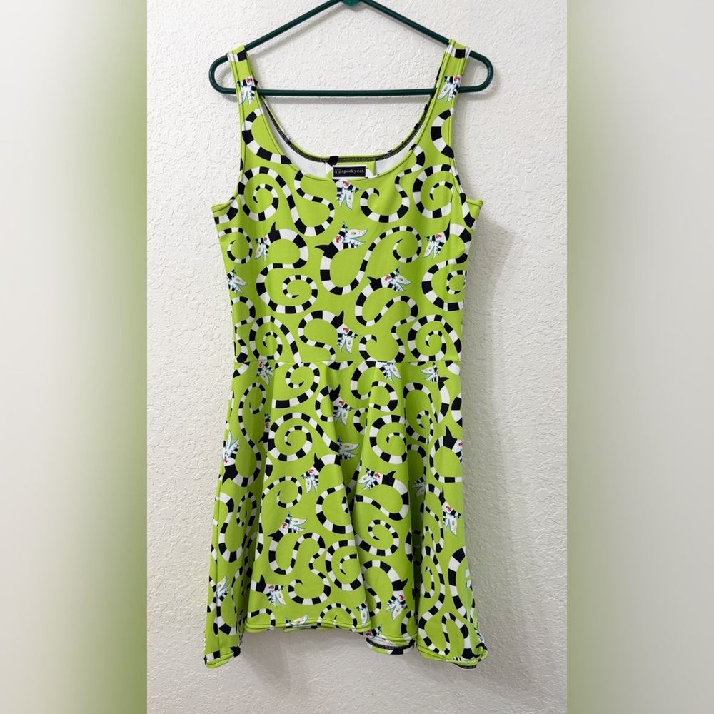 Spooky Cat - Beetlejuice Sandworm Skater Dress - L